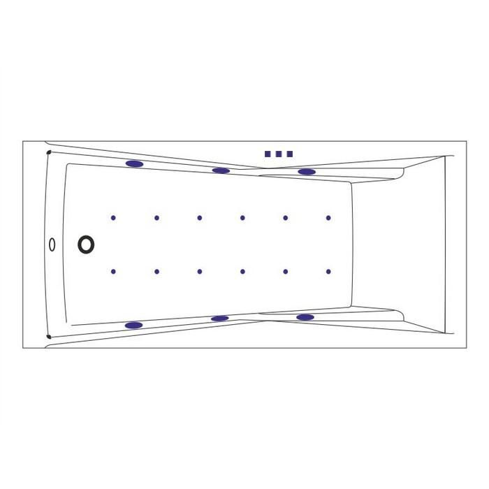 Акриловая ванна Excellent Palace WAEX.PAL18.RELAX.BR 180x80 с г/м, бронза