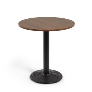 Круглый стол из орехового дерева с черной металлической ножкой Tiaret  La Forma (ex Julia Grup) BD-2608262