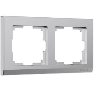 Рамка на 2 поста Stark (серебряный матовый) Werkel W0021865