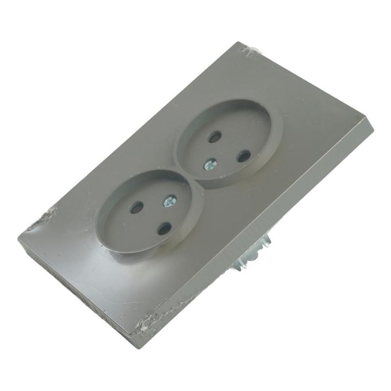 Розетка двухместная Stekker Эмили с защитной шторкой 250В, 16А, RST16-5116-10 платиново-серая, soft touch  49955 фото 9