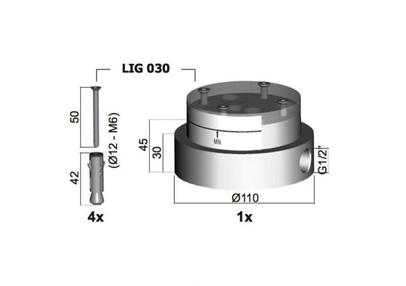 База для установки напольного смесителя Paffoni Light LIG030