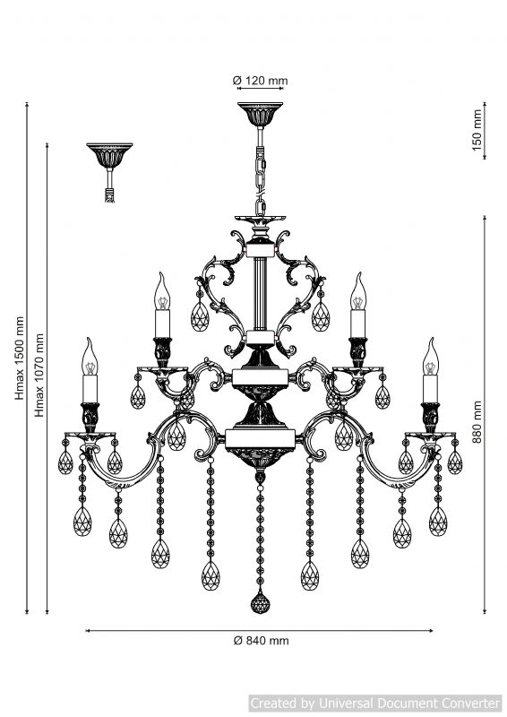 Люстра подвесная BARLETTA 1730.15 antique