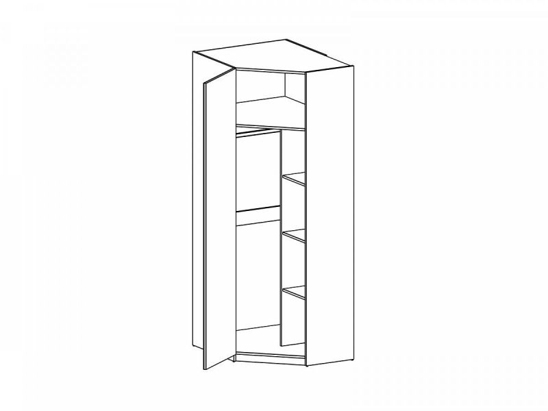Шкаф Intra угловой левый ОГОГО Обстановочка белый BD-1749465