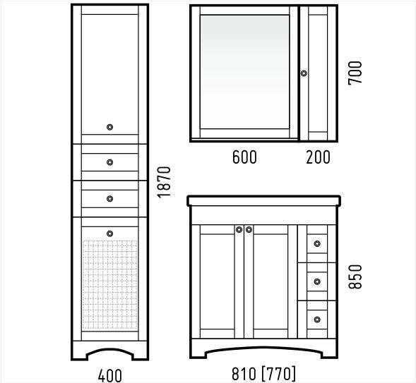 Шкаф Corozo Техас SD-00000328 20х70 см