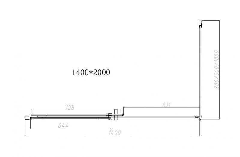 Душевой уголок Vincea Dice VSR-4D8014CL 1400*800 хром фото 4