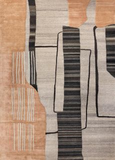Индийский ковер из шерсти, хлопка и арт-шёлка Carpet «ARTWALK» TRA1830-NGREY-NGREY 244 x 305 см
