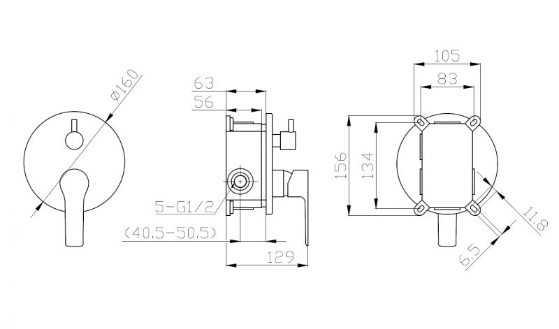 Смеситель для душа ESKO Singapore black SB83-3