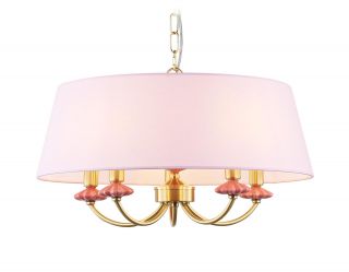Подвесная люстра с абажуром и декором из керамики Ambrella LH 40W E14 LH75021