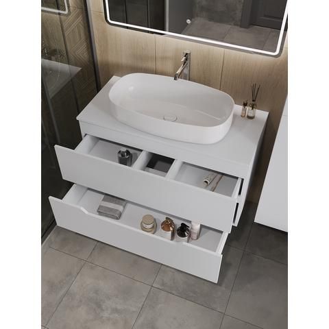 Подвесная тумба с раковиной Orange Line Li-100TuwMDF+B07-675W, 100 см фото 3