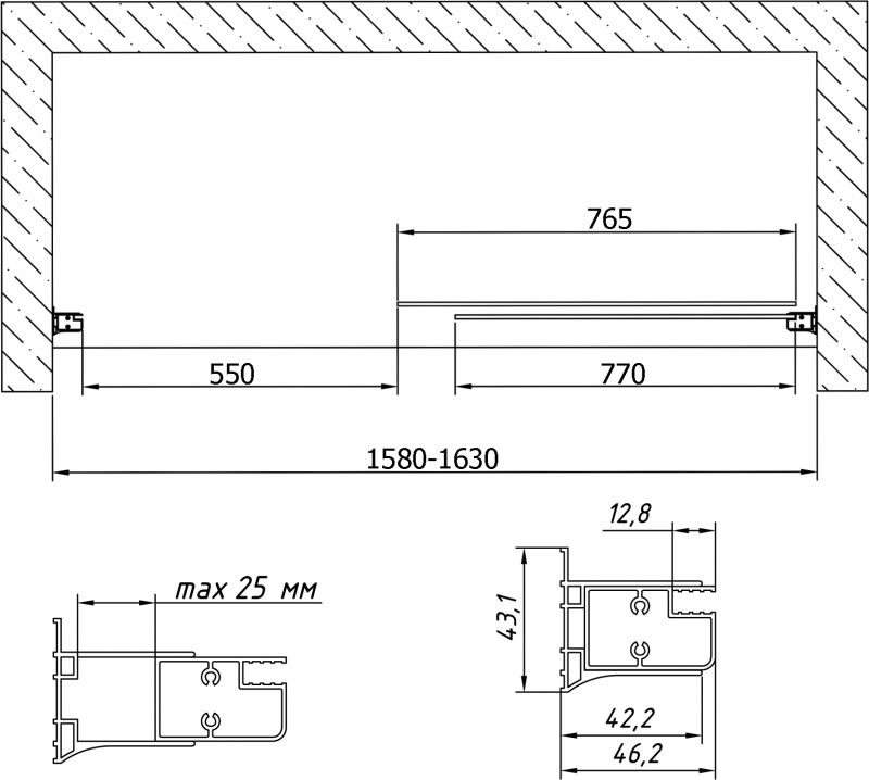 Душевая дверь Vegas Glass ZP 160 08 02 фото 6