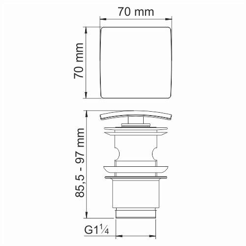 Донный клапан Push-up WasserKRAFT A168