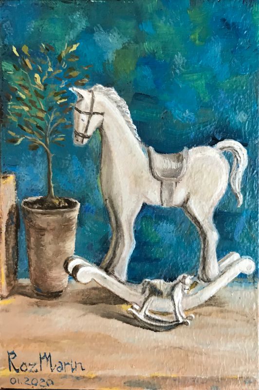 Картина "ROCKING-HORSE 3 OLD TOY" Марина Дерягина