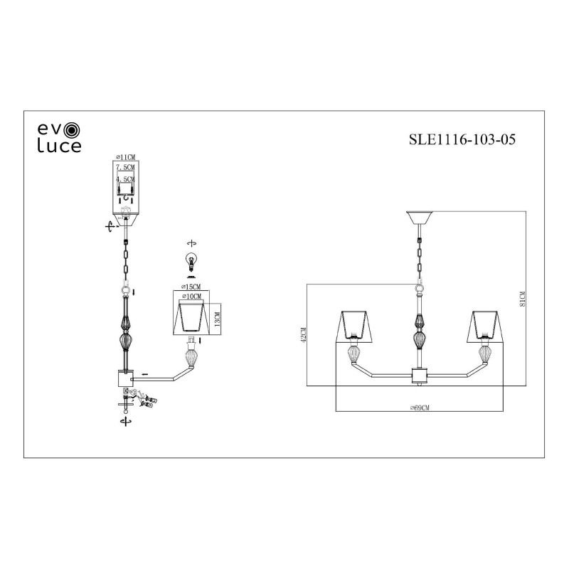 Люстра подвесная Evoluce BALNEA SLE1116-103-05