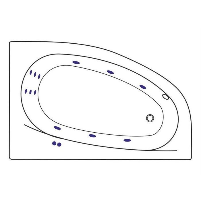 Акриловая ванна Excellent Kameleon WAEX.KMP17.LINE.GL 170x110 с г/м, R  золото