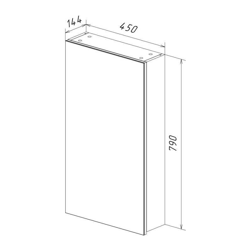 Шкаф зеркальный Lemark UNIVERSAL LM45ZS-U, 45х80 см