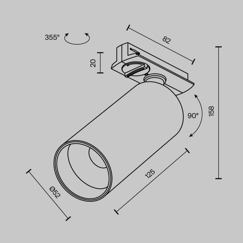 Трековый светильник Maytoni Focus LED TR021-1-12W4K-W-BBS