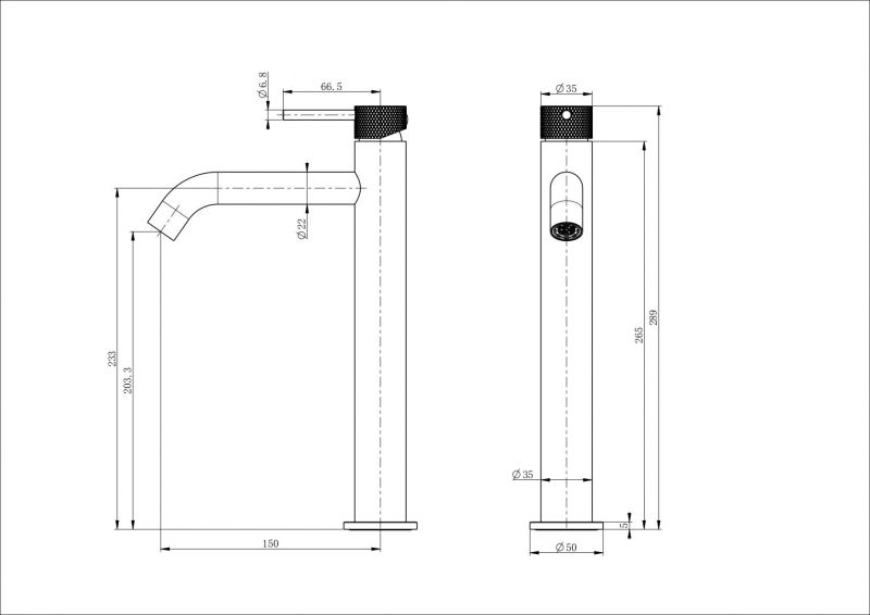 Смеситель для раковины высокий WONZON & WOGHAND WW-H1062-MB Черный фото 2