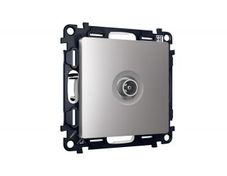 Комплект механизма TV розетки оконечной Ambrella Volt ALFA Сталь матовый 50-870 MHz 1dB QUANT MA513010