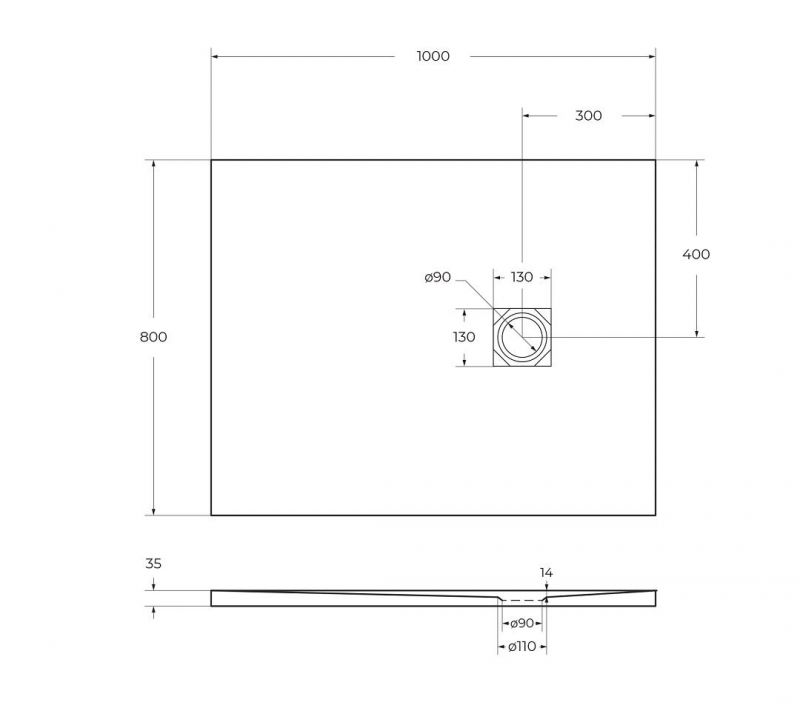Душевой поддон BelBagno UNO TRAY-MR-UNO-AH-100/80-35-W-BO 100x80 фото 5