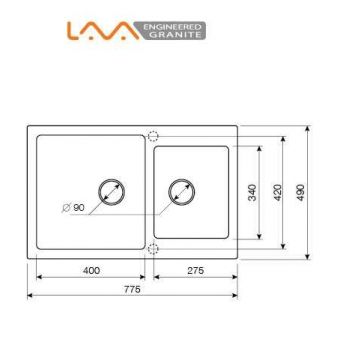 Мойка Lava D3.LAV черный металлик