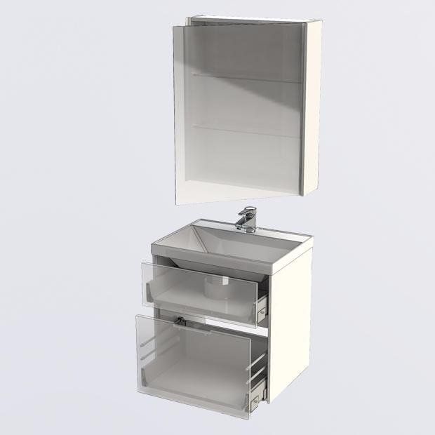 Мебель для ванной Aquanet Латина 60 180121 белый Тумба+раковина+зеркало