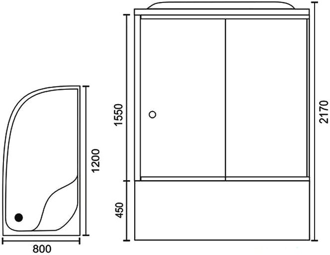 Душевая кабина Royal Bath RB 8120BK1-M-CH R 80x120