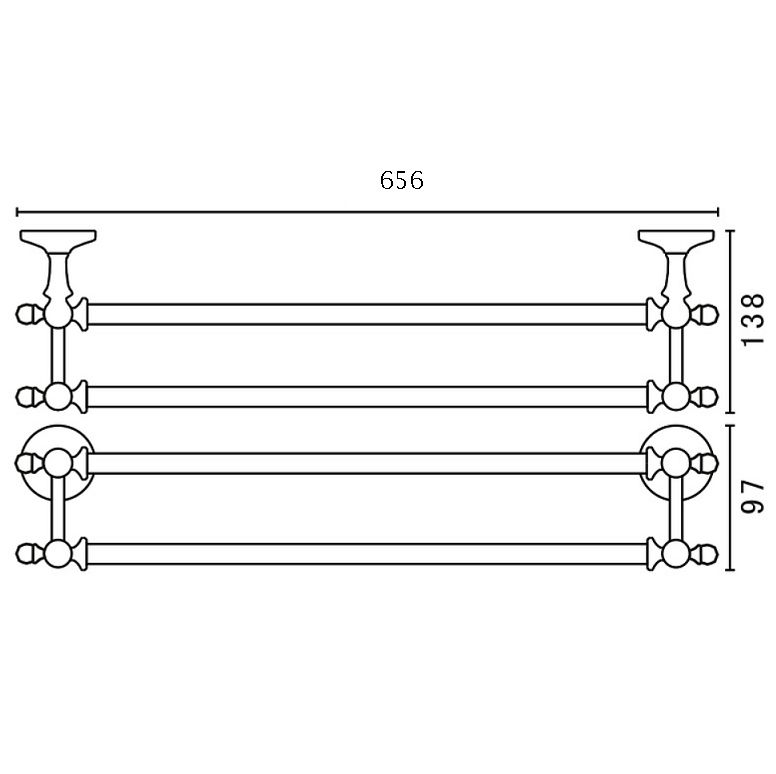 Двойной полотенцедержатель ART&MAX ANTIC AM-E-2648AL фото 2
