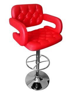 Барный стул Dobrin 3460-LM TIESTO,  цвет сиденья красный, цвет основания хром