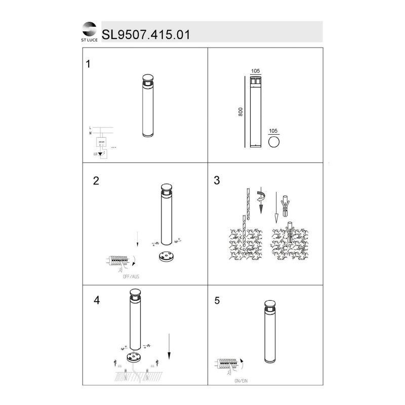 Светильник уличный наземный ST Luce Fossa SL9507.415.01