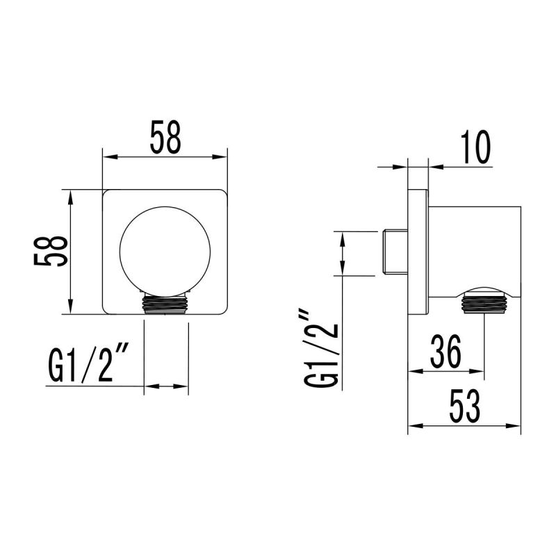 Подключение  для душевого шланга Lemark LM3783GM, графит