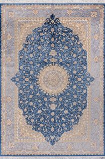 Иранский ковер из шёлка и модала Carpet «MASTERPIECE QUM» 015-24-21-DBLUE 150 x 225 см