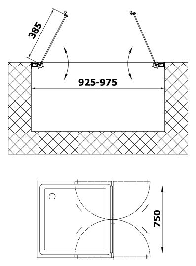 Душевая дверь Vegas Glass E2P 95 08 02