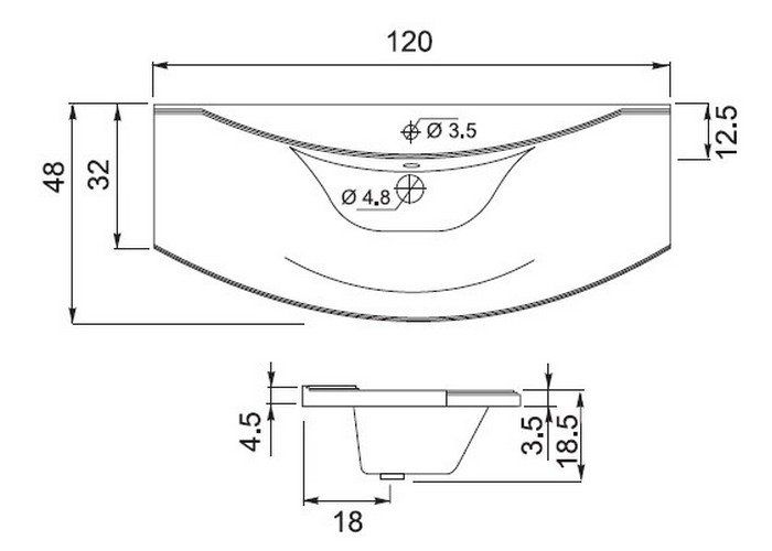 Раковина Aquanet Тренто 120 см 152905