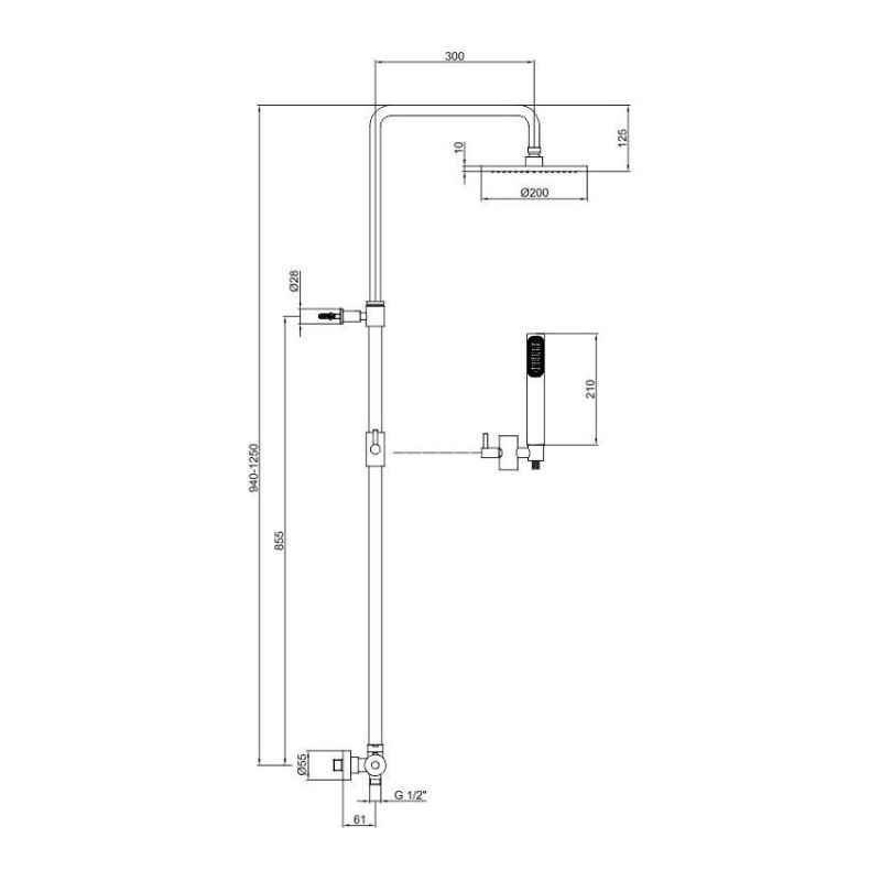 Душевая система Webert Elio EL980507015PVC, хром глянцевый фото 3