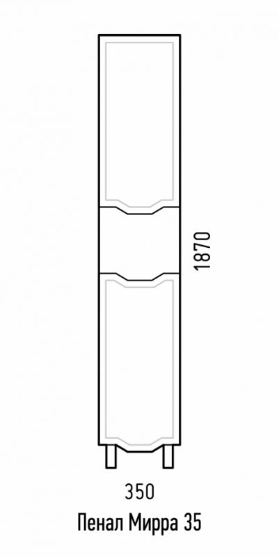 Пенал напольный Corozo Мирра 35 SD-00001517, 35х187 см