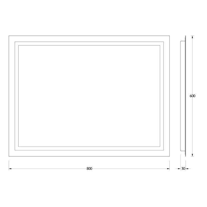 Зеркало для ванной EVOFORM Ledline BY 2135, с LED-светильником 80х60см фото 6