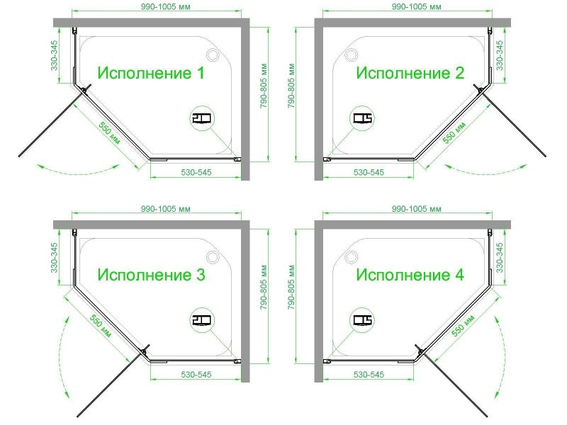 Душевой уголок Royal Bath TR RB1080TR-T-CH 100 профиль хром, стекло прозрачное фото 4