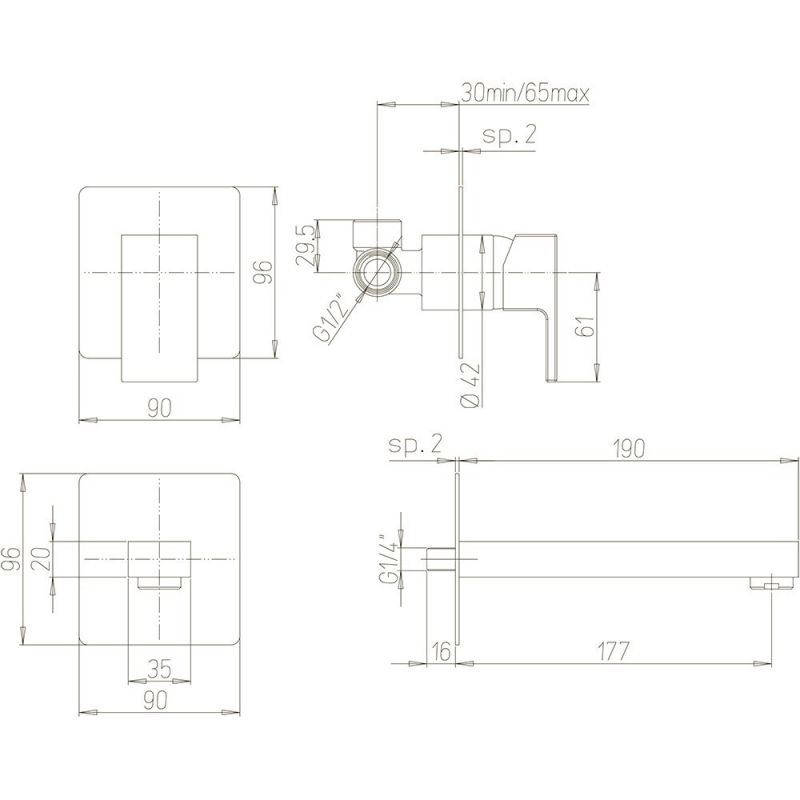 Смеситель для раковины Paini Dax-Dax-R 84PZ208RQ