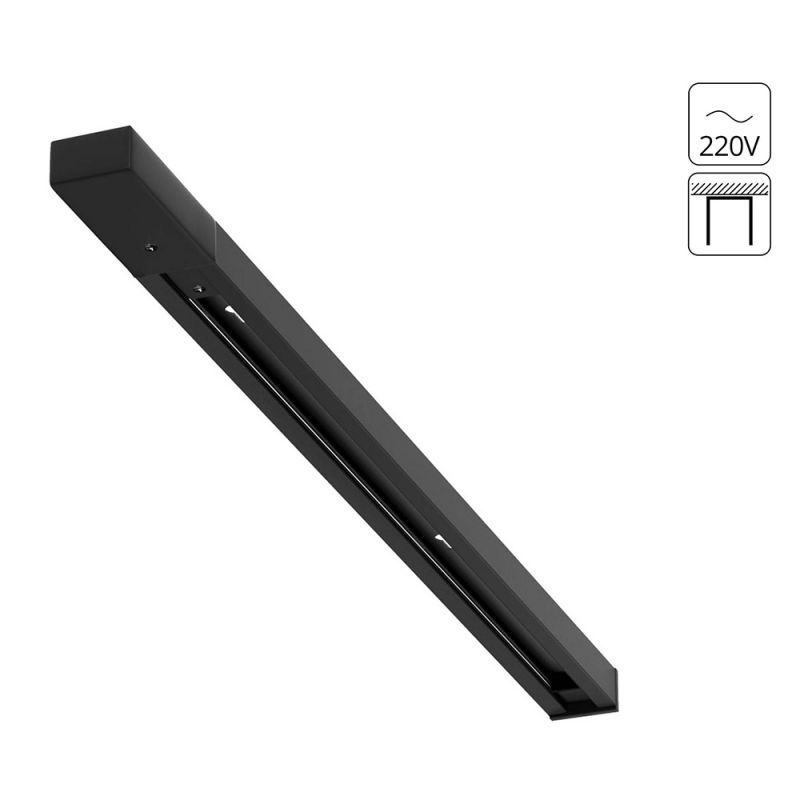Шинопровод (трек) 1 метр черный однофазный Arte Lamp Track accessories A540106 фото 1