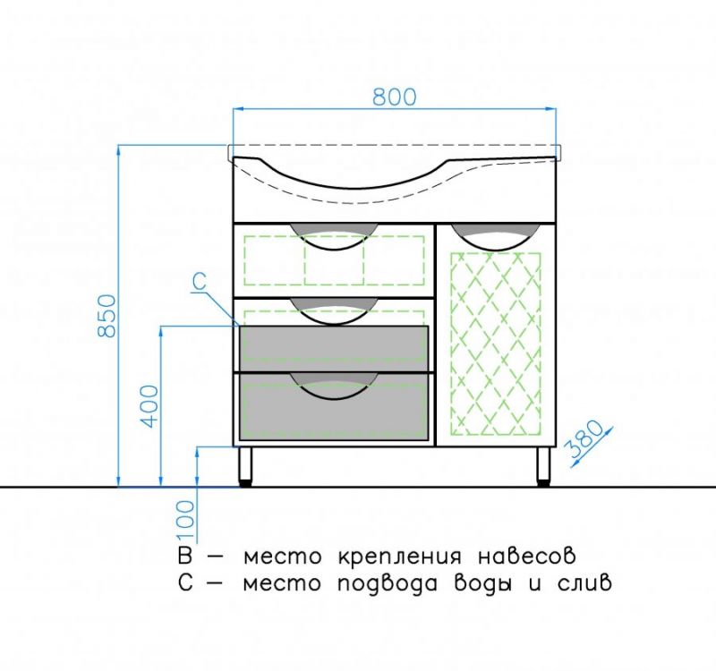 Зеркальный шкаф Style Line Жасмин ЛС-00000044