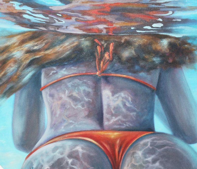 Картина "Девушка в оранжевом купальнике" Быстрова Екатерина
