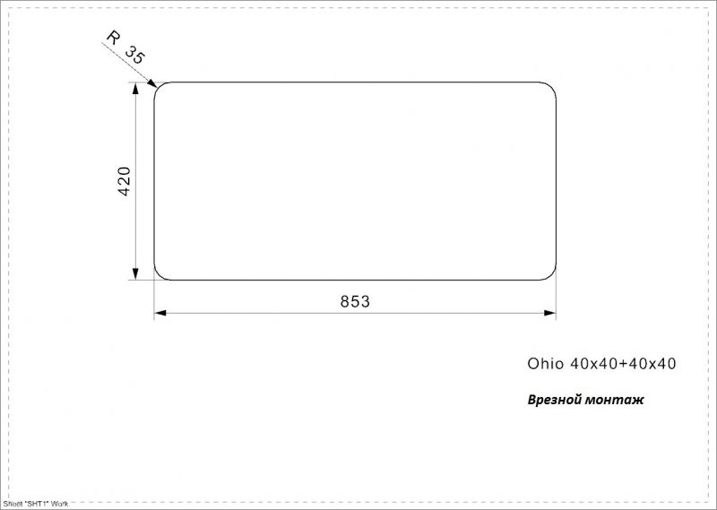 Кухонная мойка Reginox Ohio L 40x40+40x40 matt