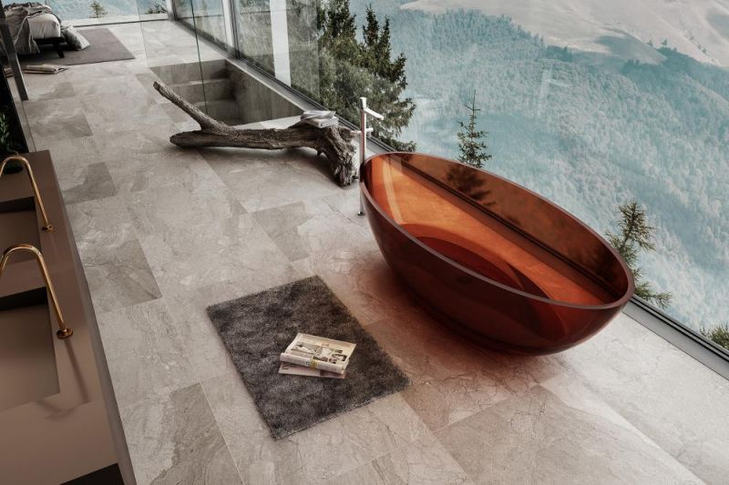 Прозрачная ванна Abber Kristall AT9702Opal 180х85 см, коричневая фото 5