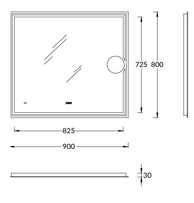 Зеркало Kerama Marazzi Tecno TE.mi.90.1 90х80 см, белое