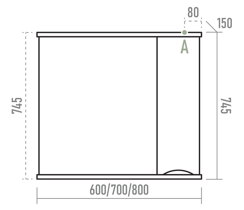 Зеркальный шкаф Misty Атлантик П-Атл-4070-010Л 70х75 см, L фото 6