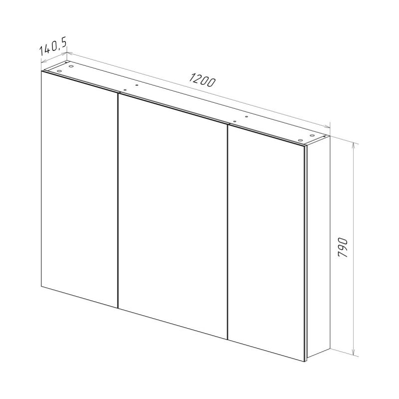 Шкаф зеркальный Lemark UNIVERSAL LM120ZS-U, 120х80 см