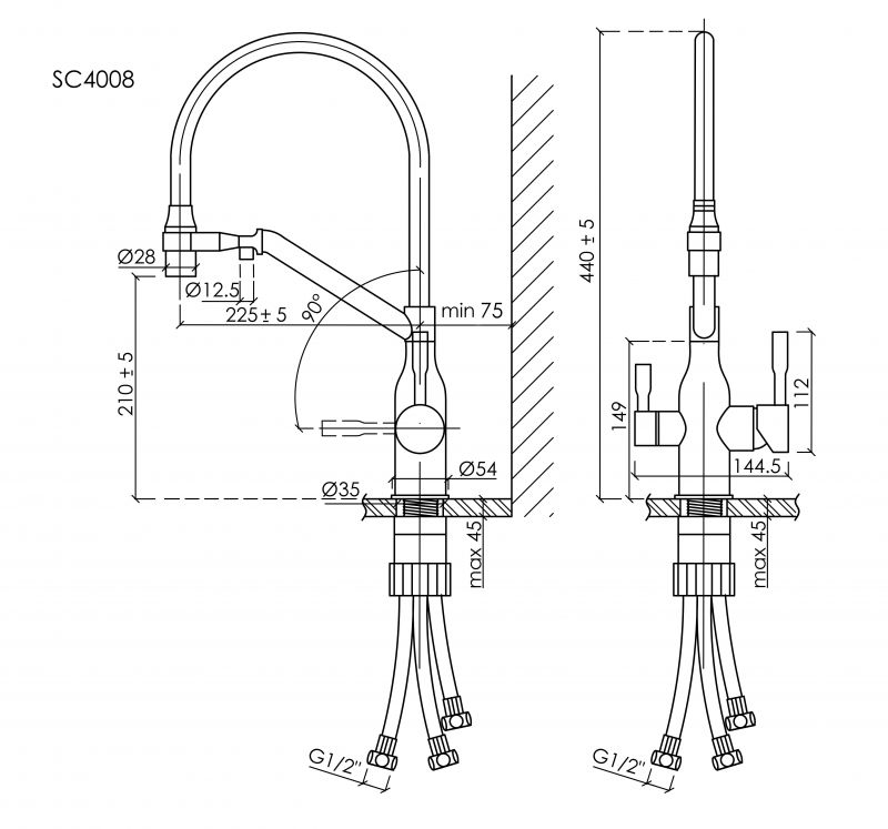 Смеситель для кухни SANCOS Orta SC4008CH