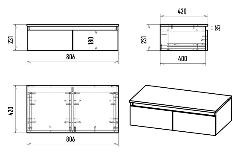 Консоль на металлокаркасе Brevita Dakota 80