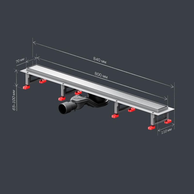 Душевой лоток AM.PM MasterFlow W01SC-U11-080-04SB сталь