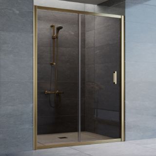 Душевая дверь Vegas Glass ZP 140 05 05, профиль бронзовый, стекло тонированное